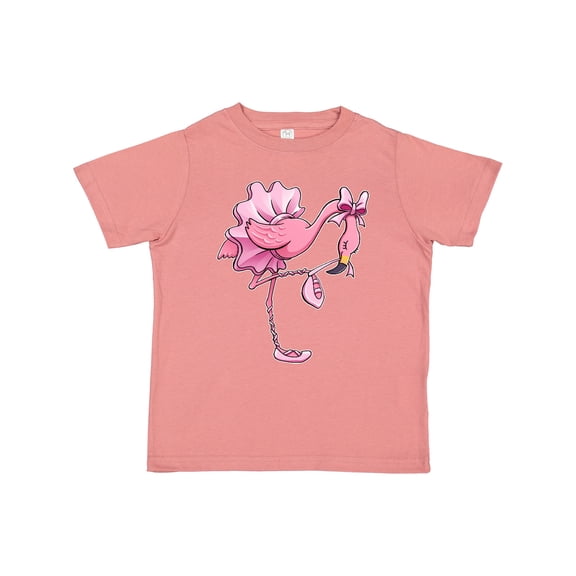 Inktastic Flamingo Ballerina in Tutu and Ballet Toe Shoes Boys or Girls Toddler T-Shirt
