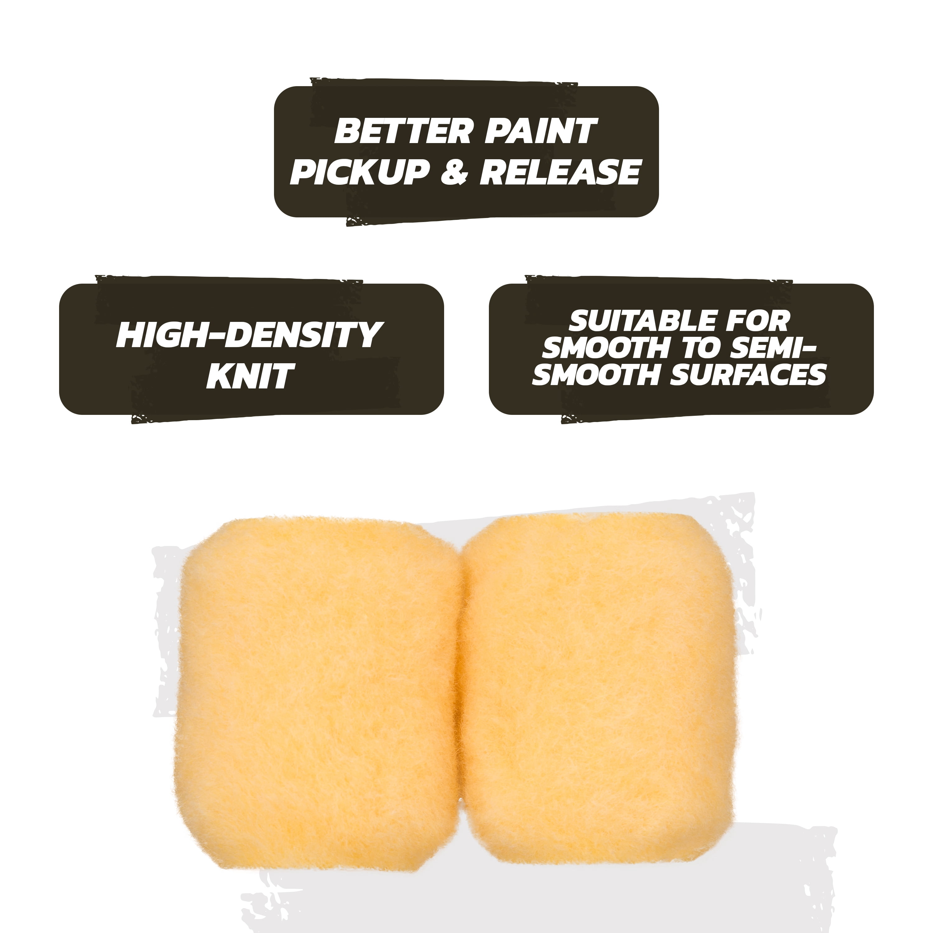 (3 pack) BETTER 3 in x 3/8 in nap High Density Knit Paint Roller Cover, 2 Pack