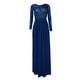 thumbnail image 4 of Gibobby Vestidos de fiesta largos elegantes Mujeres Sexy Color sólido Sin mangas Halter Back Open Back Lentejuelas Encaje Lentejuelas Split Vestido(Azul,CH), 4 of 5