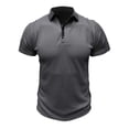 thumbnail image 1 of Chemises pour Hommes, T-Shirt Blouse Basique à Manches Courtes pour Hommes Musclé Robuste Uni Haut T-Shirt Blouse à Manches Courtes Col Rabattu Chemise, 1 of 6