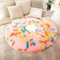 thumbnail image 6 of Realistic Donut Blanket, Thermal Towel Blanket Lightweight and Soft Flannel Novelty Decorative Blanket, Perfectly Round Fuzzy Blanket on Bed Couch Chair for Kids (Pink Donut, 71"), 6 of 6