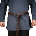 thumbnail image 2 of Medieval Belt PU Leather Embossed Larp Rivet Costume Belt Brown, 2 of 8