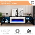 thumbnail image 6 of VANACC Floating Fireplace TV Stand with 40" Electric Fireplace for TVs up to 90", Black/White, 6 of 8