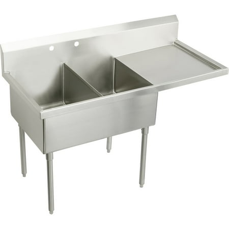 Elkay Ss8254r Sturdibilt 27-1/2" Double Basin Free Standing Stainless Steel Utility Sink -