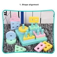 thumbnail image 3 of Wooden Sorting Stacking Block, Fine Motor Skills Wood Sorting Stacking Block Color Recognition Puzzle  for Preschool for Kids Rectangular   Stacking Column, 3 of 7