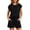 Black#9527, variant on Womens 2 Peice Pajamas Set Solid Short Sleeve Waffle Pjs Tops Shorts Sleepwear Outfits for Women Lightweight Homewear Loungewear