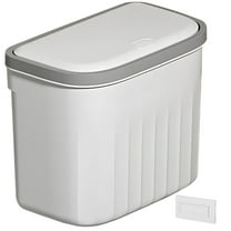 Bathroom Stainless Steel Trash Can with Lid, Wall-Mountable, 287 fl oz / 8.5 L Capacity, Simple Installation, Great for Sanitary Napkin Disposal, Includes Hooks and Trash Bags