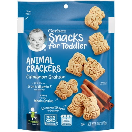 UPC 015000005955 product image for Gerber Animal Crackers Toddler Snacks  Cinnamon Graham Crackers  6 oz Bag | upcitemdb.com