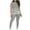 Gray, variant on 2 Piece Outfits for Women Short Sleeve Print Top Jogger Legging Pants Workout Tracksuits Sets