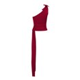 thumbnail image 2 of Gupgi Women One Shoulder Bow Bandage Vest Solid Color Sleeveless Tank Tops, 2 of 9