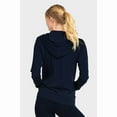 thumbnail image 3 of Sofra Women's Cotton Comfort Zip Up Hoodie Jersey Sweater - Navy Blue - Small, 3 of 3