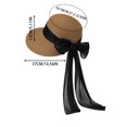 thumbnail image 3 of XFeng Floppy Straw Sun Hat Women Chiffon Bow Beach Straw Hat, 3 of 4