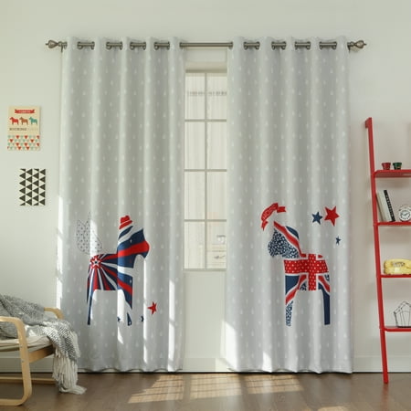Quality Home Uk Horse Room Darkening Curtains For Kids 52 X 84