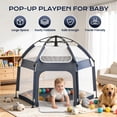 thumbnail image 2 of JoyStone Pop-Up Baby Playpen, 50 x 50 In Foldable Baby Fence for Toddlers, Portable Indoor Outdoor Play Yard with Carry Bag and Stakes, 2 of 9