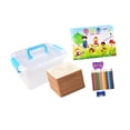 thumbnail image 3 of Plantillas de dibujo para niños, juguetes educativos, caja de almacenamiento de madera para niños, plantillas de tiza, de pintura para niños en edad, 3 of 8