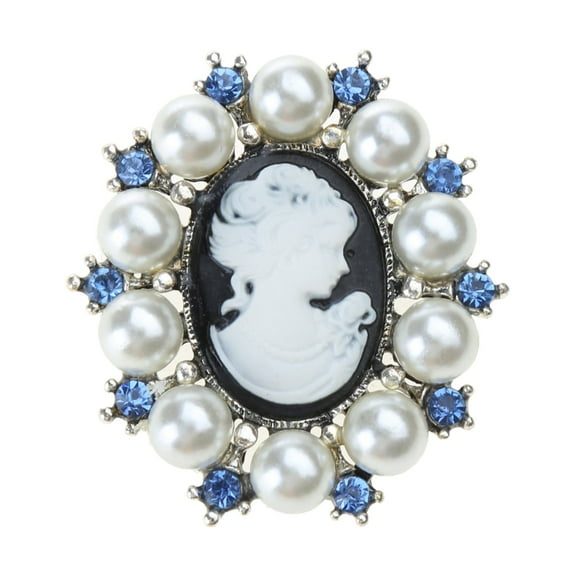 Fashion Pearl Lady Vintage Cameo Victorian Style Wedding Party Brooch Pin