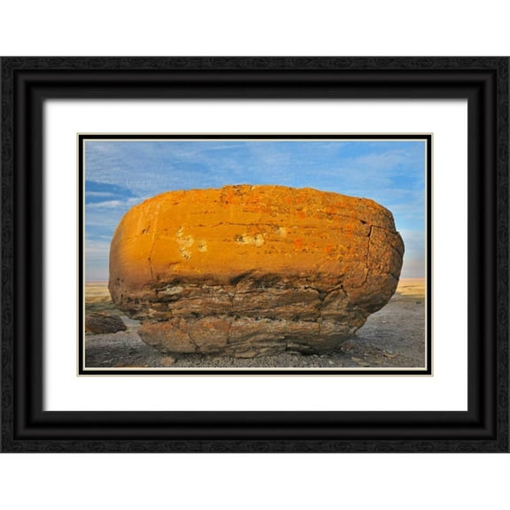Grandmaison, Mike 18x13 Black Ornate Wood Framed with Double Matting Museum Art Print Titled - Canada, Red Rock Coulee Sandstone concretion