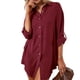 thumbnail image 1 of Moda mujer camisa de color sólido cuello vuelto manga larga de un solo pecho camisa suelta inform Romacci Camisa de color liso, 1 of 6