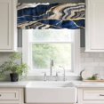 thumbnail image 2 of Blue Marble Kitchen Valances for Windows, Small Valance Curtains Rod Pocket Window Treatments Grey Gold Texture Vintage Farmhouse Art Window Valances for Living Room Bathroom Bedroom 60"x14", 2 of 9