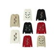thumbnail image 2 of FOCUSNORM Women Christmas Knit Cardigan Long Sleeve Button Closure Embroidery Snowman Tree Casual Sweater, 2 of 9