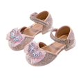 thumbnail image 2 of YYUIJK Girls Dress Shoes Glitter Princess Shoe Flower Mary Jane Low Heels Party Wedding Prom Footwear for Toddler Kids Pink 1 Little Kid, 2 of 7