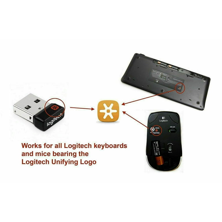 projektor lærer garage Logitech USB Unifying Receiver Dongle for Mouse & Keyboard 910-005235 (10  Pack) - Walmart.com