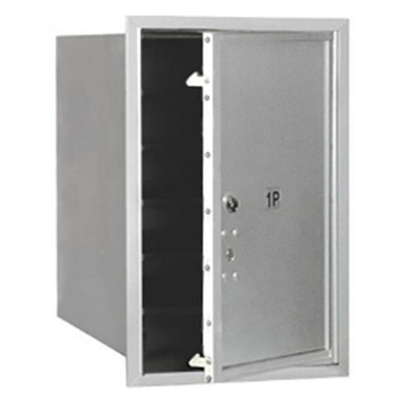 6 Door High Recessed Mounted 4C Horizontal Parcel Locker with 1 Parcel Locker in Aluminum with Private Access - Front Loading