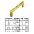thumbnail image 3 of Modket M1603 Modern Euro Square Cabinet Handle 304 Stainless Steel — 10-1/2" Overall Length, 10-1/8" (256mm) Hole Centers, Brushed Satin Brass Gold— 1-Pack, 3 of 6