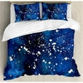 thumbnail image 3 of Indigo Duvet Cover Set Twin Size, Grunge Space Time Inspired Ombre Colored Modern Artistic Image, Decorative 2 Piece Bedding Set with 1 Pillow Sham, Dark Blue Pale Blue and White, by Ambesonne, 3 of 3