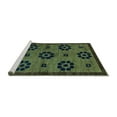 thumbnail image 2 of Ahgly Company Machine Washable Indoor Rectangle Abstract Turquoise Blue Modern Area Rugs, 2' x 4', 2 of 4