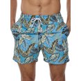 thumbnail image 2 of hirigin Men's High-Waist Beach Shorts, Leaf/Camouflage/Plaid/Food/Crab Printed Short Trousers, Casual Loose Fit Pockets Shorts, 2 of 6