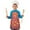 Colorful Dinosaur Red, variant on Colorful Dinosaur Pattern with Leaves Kids Aprons for Girls and Boys,Adjustable Neck Strap Toddler Aprons for Kids Cooking Baking