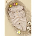 thumbnail image 2 of ZAXARRA Baby Girl Sweater Romper Solid Color Ruffles  onesie  Long Sleeve Knit Jumpsuit Pants for Newborn Infant Cute Clothes, 2 of 4
