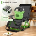 thumbnail image 3 of GVDV Oversized Zero Gravity Chair, 33In XXL Lounge Chair 500lbs Capcity with Removable Thick Cushion, Lawn Patio Reclining Chair Upgraded Alloy Lock and Cup Holder, for Indoor Outdoor, Black, 3 of 7