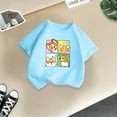 thumbnail image 5 of Chemises Filles Mode Personnalité Imprimé Col Rond Manches Courtes Tee Été Décontracté Ample Hauts Filles Bleu 6 Ans-8 Ans, 5 of 5