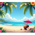 thumbnail image 4 of Decorative Design Tropical Beach Theme Coconut Drink Hibiscus Flowers Banner for Summer Party Beach Holiday Outdoor Decor, 4 of 7