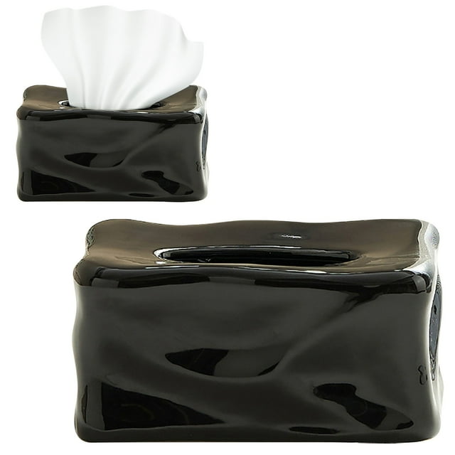 Conteneur de Rangement Boîte à Mouchoirs Porte-Serviettes Carré en Céramique pour Table de Chevet Comptoir Table Basse Commode Boîte à Mouchoirs