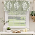 thumbnail image 2 of Baroque Sage Green Curtain Valances for Windows, Kitchen Valance Window Treatments Panel 2 Pack, Vintage Damask Classic Floral Rod Pocket Short Curtains for Bathroom Bedroom 42 x 12 Inch, 2 of 8