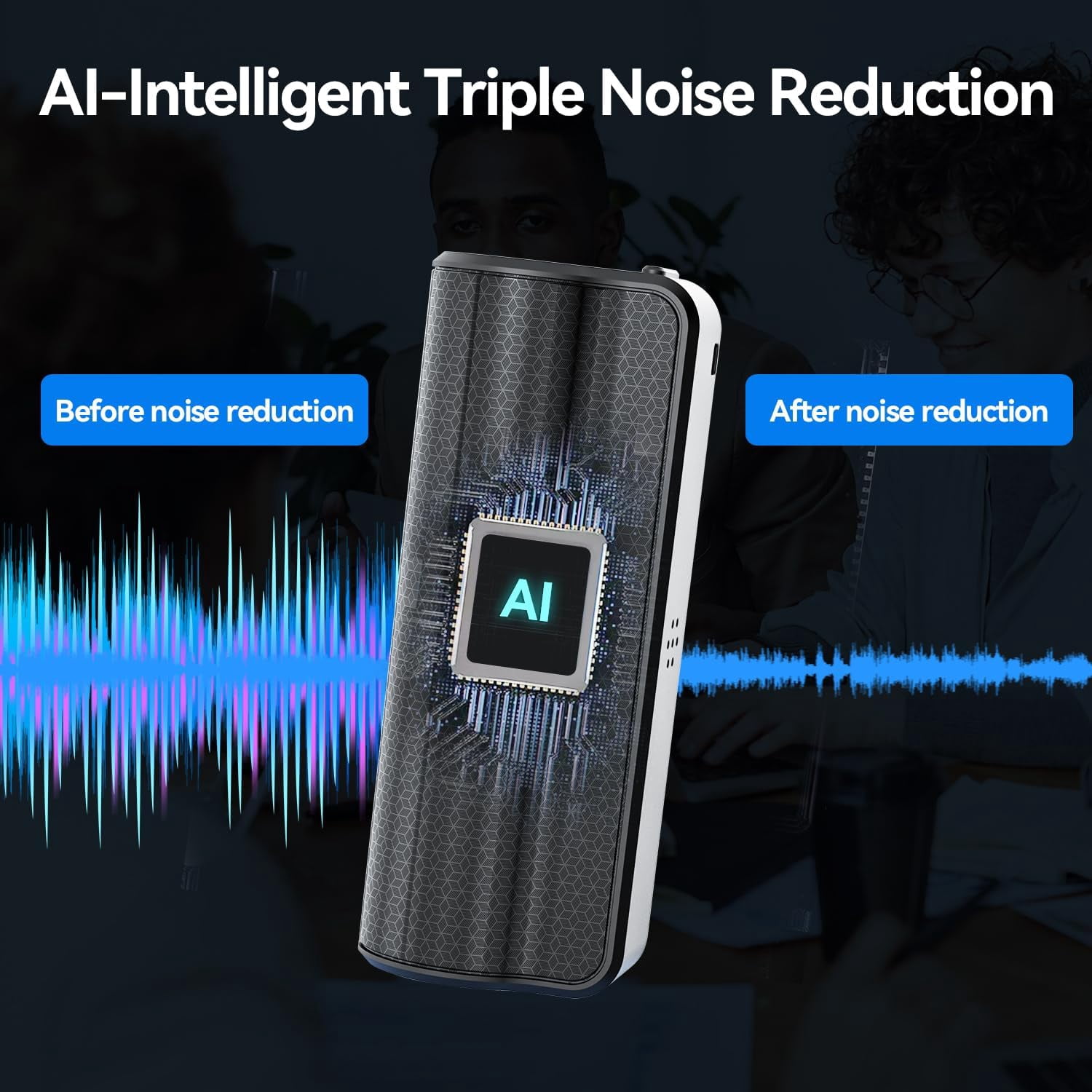 Voice Recorder, 128GB Audio Recorder, 500 Hours Continious Recording with Long Battery Life, Professional Noise Reduction, Voice Activation, HD Recording for Meetings Lectures Interviews