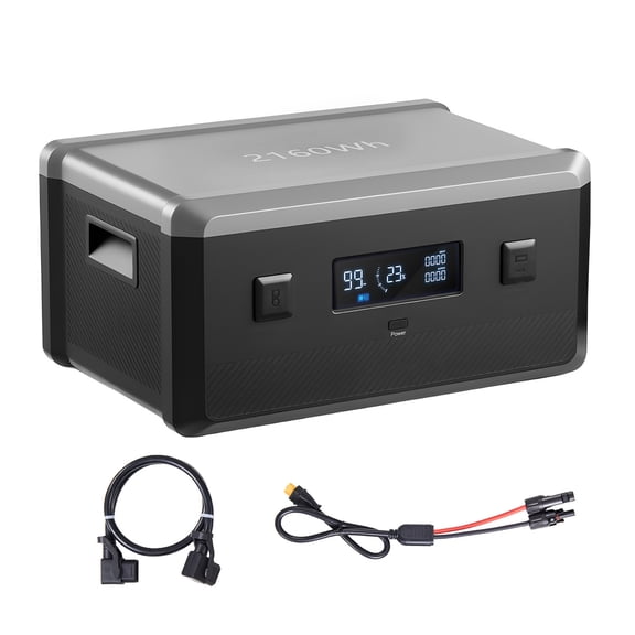 KFFKFF Extra Battery for Portable Power Station, 2160Wh LiFePO4 Expansion Battery with 3 Output Ports for Home, Camping, Travel, RVs, and Emergency Use