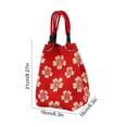 thumbnail image 2 of Yomiee Sakura Floral Knit Mini Tote Handbag for Women, Lightweight Braided Rope Handle Small Hand Bag with Magnetic Snap, Cherry Print Casual Purse for Daily Shopping Beach Vacation Outdoor Daily, 2 of 6
