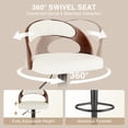 thumbnail image 4 of VECELO Swivel Bar Stools Set of 4, Adjustable Height PU Leather Armless Barstool with Back & Footrest for Bar Kitchen Dining Room, White, 4 of 10