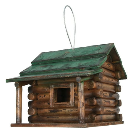 Rivers Edge Products Bird House, Nesting House for Small to Medium Birds, Outdoor Rustic Garden Decor, Wood Log Cabin