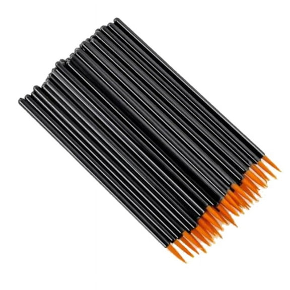 100Pcs Beauty Makeup Eyeliner Brushes with Cap Make Up Brush Disposable Eyeliner Brush Yellow