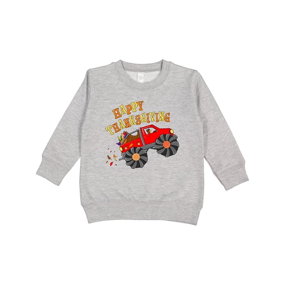Inktastic Happy Thanksgiving Monster Truck with Turkey and Food Toddler Sweatshirt