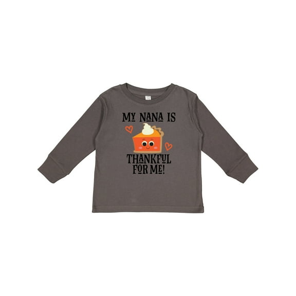 Inktastic Thanksgiving Nana Thankful for Me Boys or Girls Long Sleeve Toddler T-Shirt