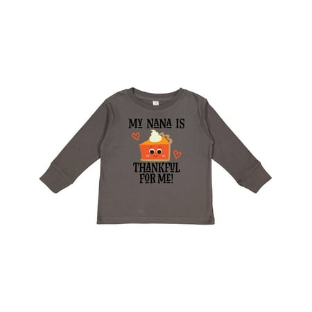 

Inktastic Thanksgiving Nana Thankful for Me Boys or Girls Long Sleeve Toddler T-Shirt