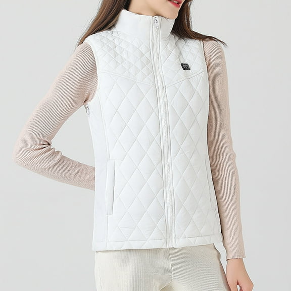 Turilly Woman Casual Zipper Nine Heating Rechargeable Heating Vest USB Smart Stand Collar Cold Protection