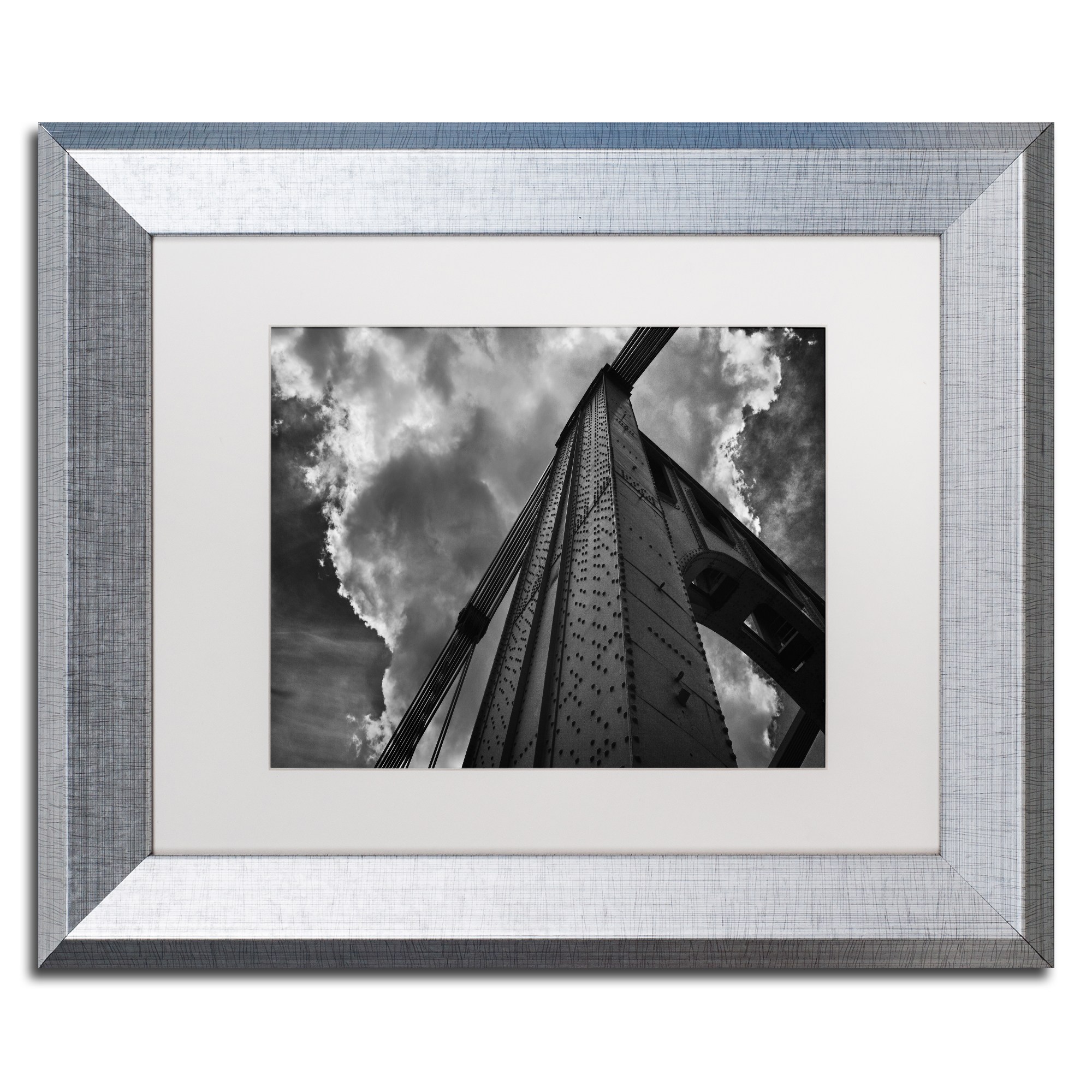 Trademark Fine Art "Andy Warhol Bridge" Canvas Art by Jason Shaffer, White Matte, Silver Frame
