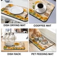 thumbnail image 4 of 2 Pack Washable Rubber Sunflower Cute Floral Dish Drying Mats for Kitchen Counter Home Large Coffee Bar Pad Accessories and Decor for Utensils Stemware (2pcs 18''x24''+19.5''x12''), 4 of 6